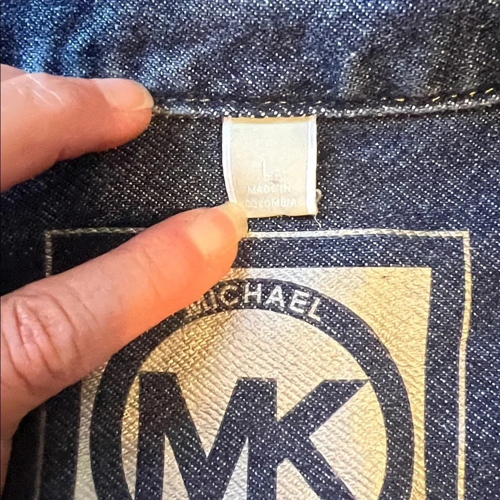 Michael Kors Blue Denim Jacket with Logo Patch L